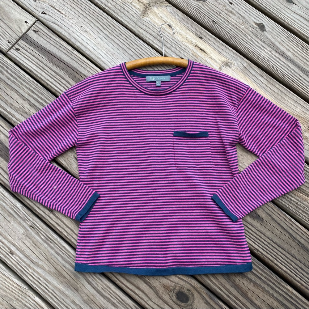 title nine Synergy Crew Neck Sweater Striped